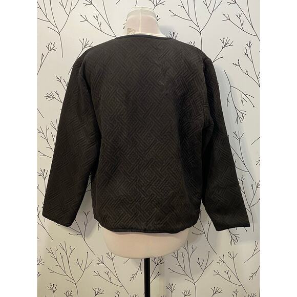 VINTAGE ARIEL Quilted Holiday Christmas Cardigan Jacket L Embroidery Cottagecore - Picture 5 of 8